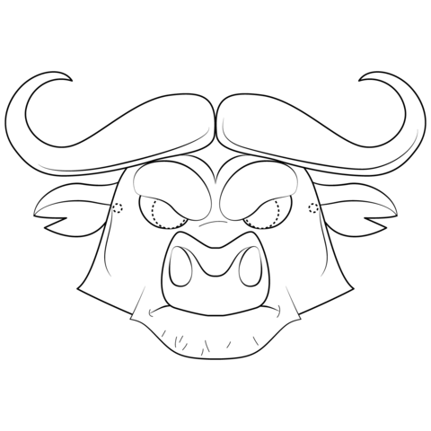 Buffalo Mask Coloring Page